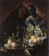 Juriaen van Streeck Still life with peaches and a lemon painting